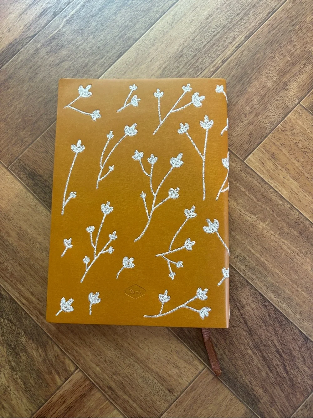 Target Mustard Yellow Journal with White Floral Embroidery